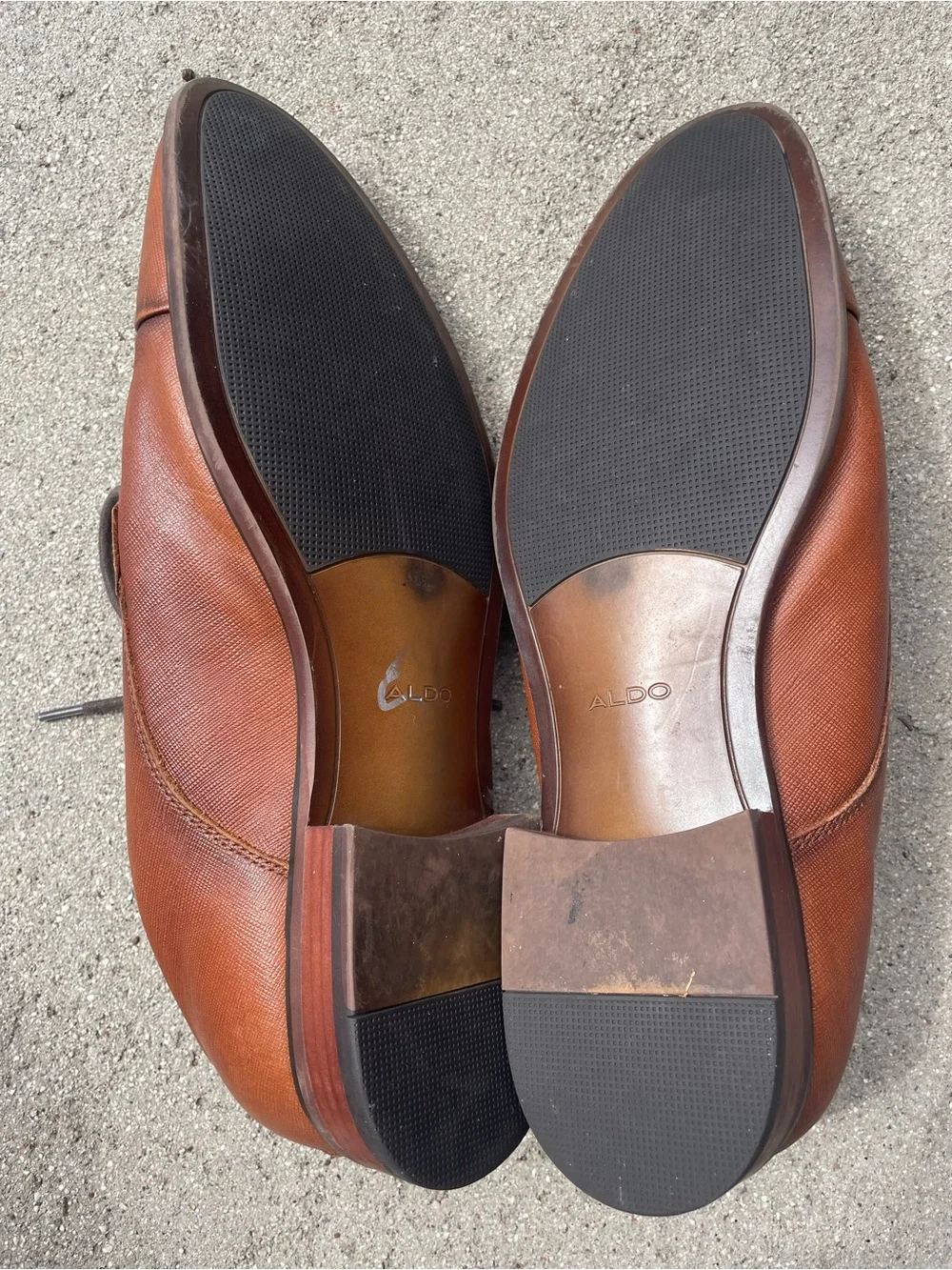 Aldo Men's Cognac Brown Leather Lace-Up Oxfords